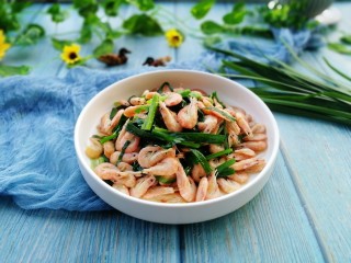 16、家常菜+韭菜炒小白虾,成品图