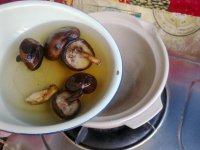 3、胡萝卜炖羊肉,准备一些香菇，放到水里浸泡，将泡好的香菇水倒入砂锅内，注意不要将香菇倒入，然后开火把香菇水煮开。