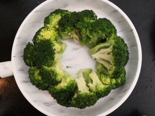 18、西兰花炒牛肉,西兰花，沥干水份后，摆放入盘中，备用