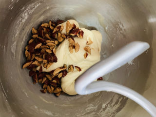 15、红枣面包,倒入厨师机，最后用厨师机搅拌均匀；