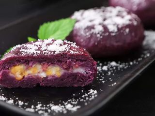 11、“瘦”不了了!还是受不了?紫薯和香芋的甜蜜!诱人不?!,吃得时候可以撒上椰奶粉,香味更统一