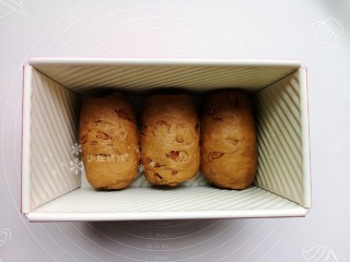 12、红枣面包,依次放入模具底部。