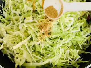 13、卷心菜炒粉丝,加入适量的十三香