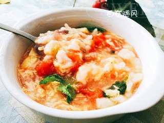 24、暖胃又舒服的番茄鸡蛋疙瘩汤,看着就好吃吧????