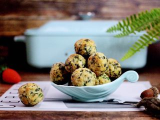 20、荠菜豆渣丸子,成品一