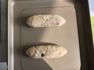 13、红糖红枣桂圆全麦软欧,卷好，两头整理一下稍圆，放入烤盘