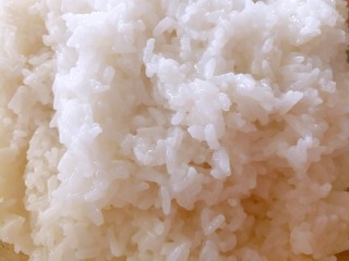 9、八宝饭,糯米饭煮好后挖出来放在容器里面（我的水有点多了）