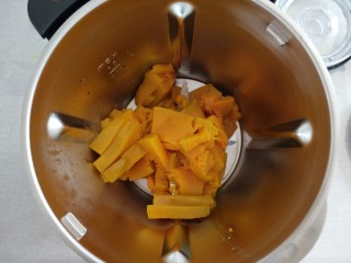 11、霜降节气美食―南瓜豆沙如意卷(附超级简单制作红豆沙方子),南瓜放入搅拌机打成泥