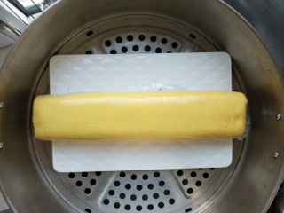 19、霜降节气美食―南瓜豆沙如意卷(附超级简单制作红豆沙方子),入蒸锅蒸22分钟