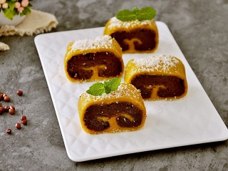 23、霜降节气美食―南瓜豆沙如意卷(附超级简单制作红豆沙方子),好吃、好看、寓意还吉祥,一起做起来吧~~~