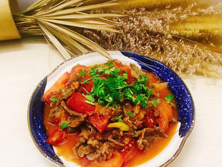 16、番茄炒牛肉,成品图