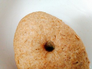 9、吃掉一朵花+黑麦粉--枣花馒头,检测发酵成功否,手指插入不反弹即可