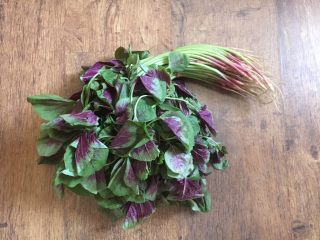 1、蒜蓉苋菜,主要食材苋菜。