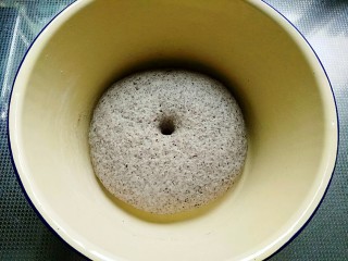 9、杂粮豆沙包,发酵好的面团