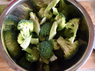 2、我爱蒜蓉系列➕蒜香鲍汁杏鲍菇,西兰花掰成小朵，我掰的大小不太均匀，有点丑啊????