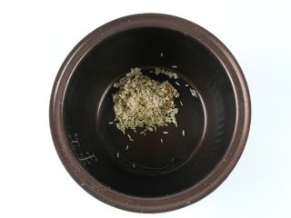 6、银耳莲子燕麦粥,把燕麦米倒入电饭锅内胆里。