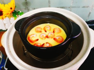 13、辅食计划+虾仁鸡蛋羹,蒸好了