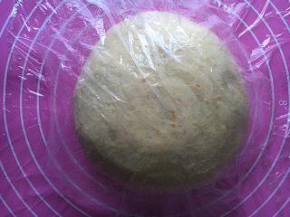 7、红枣黄豆粉吐司,滚圆盖保鲜膜发酵