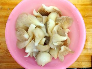 5、萍水相逢（平菇辣椒炒鸡蛋）,平菇处理干净并且洗净