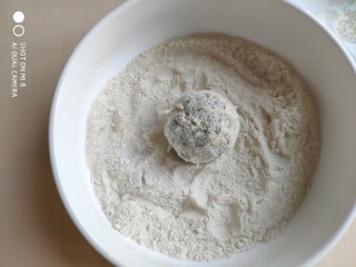 13、糙米薄皮菜团子,沾满糙米粉的菜团变成了这样子。