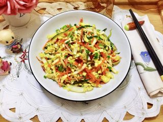 32、吉祥蔬菜三宝➕炝拌三彩白菜丝,成品