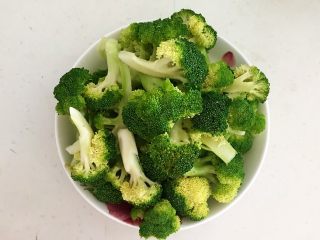 6、10分钟快手菜  凉拌蒜蓉虾仁西蓝花,把浸泡好的西蓝花清洗干净，捞出来