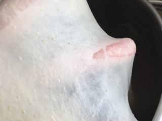 2、红糖核桃红枣软欧--无比美味,加入黄油和盐揉到完全，可以拉出手套膜