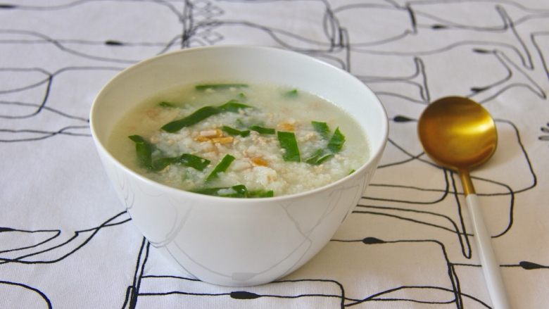 韭菜肉松粥