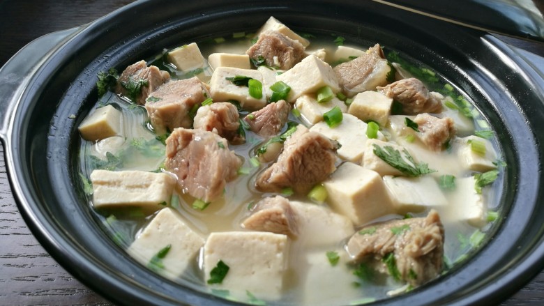 羊肉炖豆腐附清汤羊肉