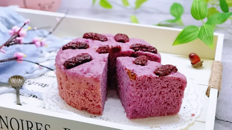 好吃不上火红枣紫薯发糕