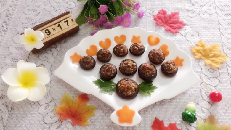 咸味烤牛肉酿香菇