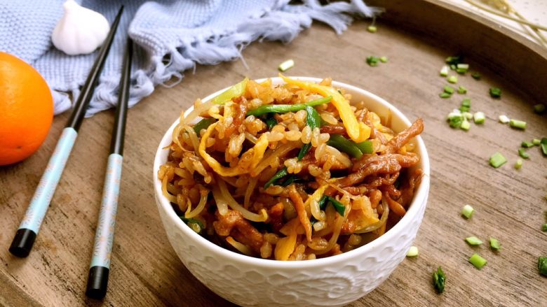 炒饭秀兰白线肉丝炒饭