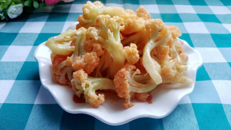 厨房挑战素菜番茄烧花菜