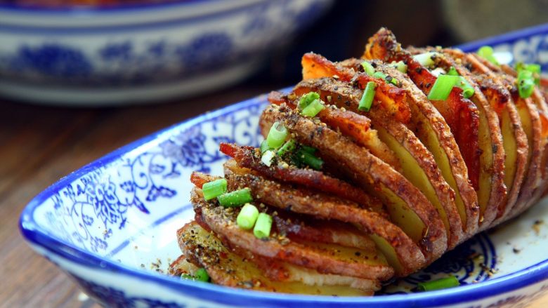 培根风琴烤土豆辣味