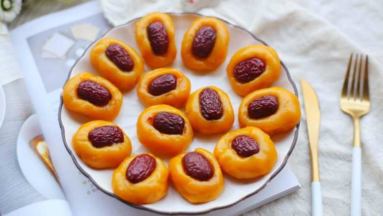 冬至美食南瓜红枣糕