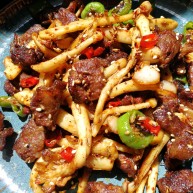 减脂系白玉菇煎烤牛肉