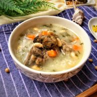 蚝仕咸骨菜干粥