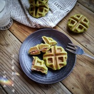 抹茶蜜豆华夫饼