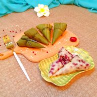 红豆红枣牛角粽