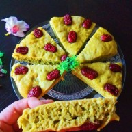 新文美食菠菜红枣发糕