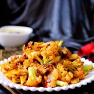 绿色美食酱爆菜花