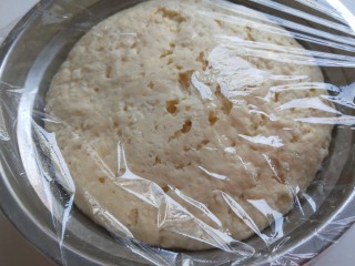 1、宝宝千层肉龙  小披萨,面粉加入2克酵母，加入适量水搅拌成面絮，合成面团发酵。