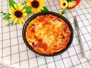 17、芝士培根披萨,成品图。