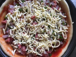 8、火腿披萨,撒一层马苏里拉