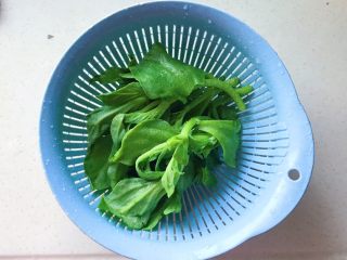 4、碧绿脆爽冰草沙拉,在沥水篮里沥干水分，有条件可以在甩干机里甩干