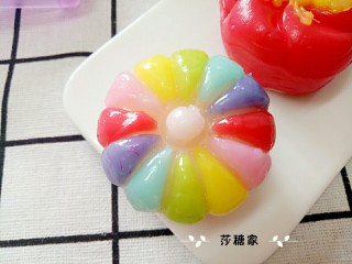 10、冰皮月饼,把模具盖子盖上,用手压一下。