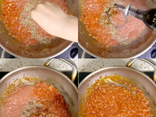 9、培根火腿披萨,加披萨草，生抽，盐，煮至黏稠，披萨酱就做好了，放凉备用