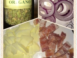 1、培根披萨,材料