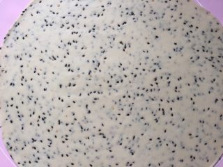 9、芝麻苏打饼干,松弛完成后，用擀面杖把面团擀成0.1厘米厚的薄片。