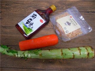 1、凉拌爽脆双色卷,备好所需食材